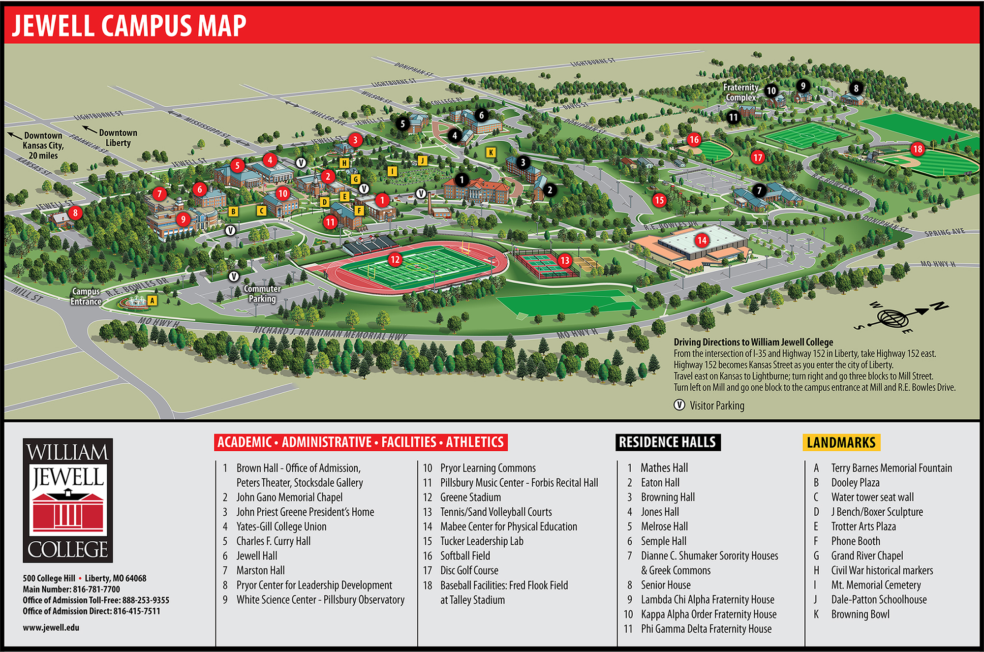 Campus map of William Jewell College